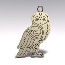celtic owl Schmuck Anhänger keychan keyring viking fantasy 3d print model - Mito3D