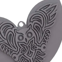 keltische Eule - Anhänger-Schlüsselanhänger-Ohrring Mode Anhänger keychain Ohrringe Ohrring die Kunst celtic artwork 3d print model - Mito3D