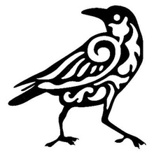 céltico Raven arte decoração parede símbolo simbolismo animal pássaro 3d print model - Mito3D