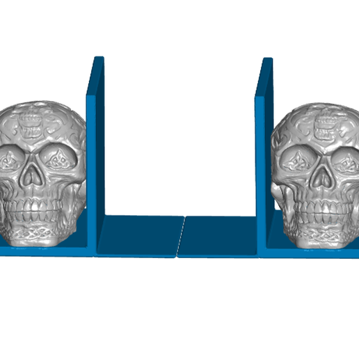 celtic skull bookends left book end skulls decor 3D print model - Mito3D