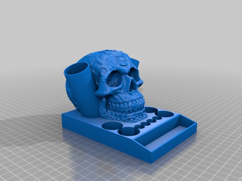 keltisch Schädel Dampfen Stand Organisation Zuhause Haus Büro Schreibtisch 3D print model - Mito3D