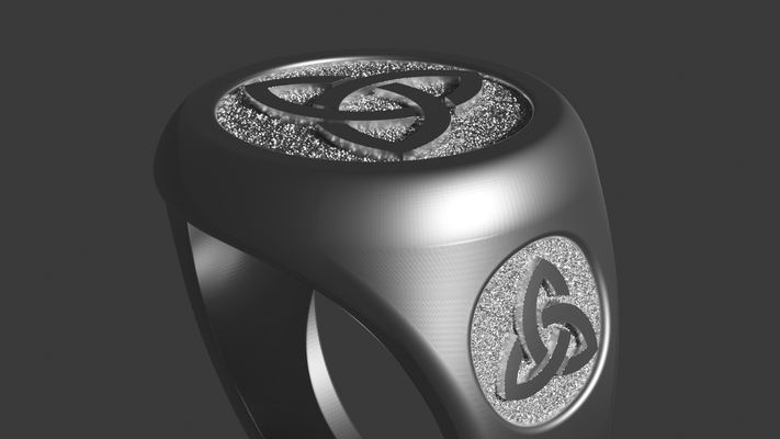 celtic trinity knot ring - triquetra anillo nudo trinidad celta jewelry jewlery gold precious art silver luxury ornate shining nordic viking vikings trinket trinketknot nudotriqueta triqueta pendant 3d print model - Mito3D