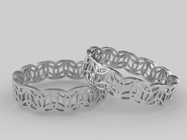 celtic triquettes motifs ring 3D print model - Mito3D