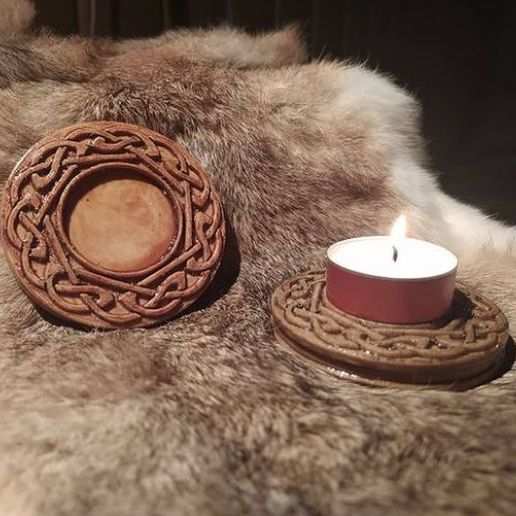 Kelt viking düğüm tealight Sanat tanrılar Vikingler mum şamdan 3D print model - Mito3D