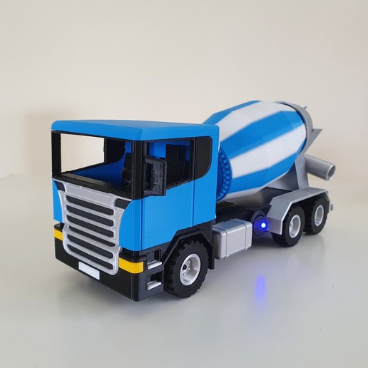 cimento caminhão motorizado rotativo tanque 3d impressão modelo batedeira concreto construção transporte motor faça brinquedo miniatura elétrico veículos 3D print model - Mito3D