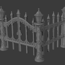 cemetery fence tabletop terrain roleplay pathfinder dungeons and dragons games miniatures 28mm 3d print model - Mito3D