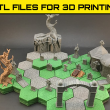 cemetery set - hex tiles highly detailed 3d game board 3d print model - Mito3D