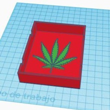 cenicero de mauvaises herbes la maison cigarro cigarrette ceniza cuadrado les le tambour porro marihuana 3d print model - Mito3D