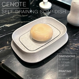 cenote self draining sabun tabak ayakta durmak tepsi Kulp destek boşaltma Savon porte savon Salle bain 3d print model - Mito3D