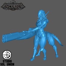 Centauri Tauri kuvvetler ateşleme poz savaş oyunu oyunları Warhammer mücadele centaur tabanca top aksiyon kadın Kadın kız yarı robot canavar korku 40k fantezi hale Kader 3d print model - Mito3D