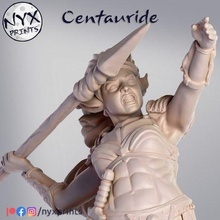 centauride guerrier femelle centaure créature fantaisie marteau guerre cheval table dnd éclaireur peinture 3d print model - Mito3D