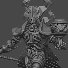 ceramehk star king overlord proxy 40k necron miniature wargaming demon daemon scary monster model scythe reaper 3d print model - Mito3D