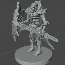 ceramehk túmulo combatente 40k necron guerreiros miniatura jogos guerra martelo dnd lych espada borda andróide robô esqueleto 3d print model - Mito3D
