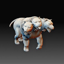 cerberus art animals statue toy high poly creatures 3d print model - Mito3D