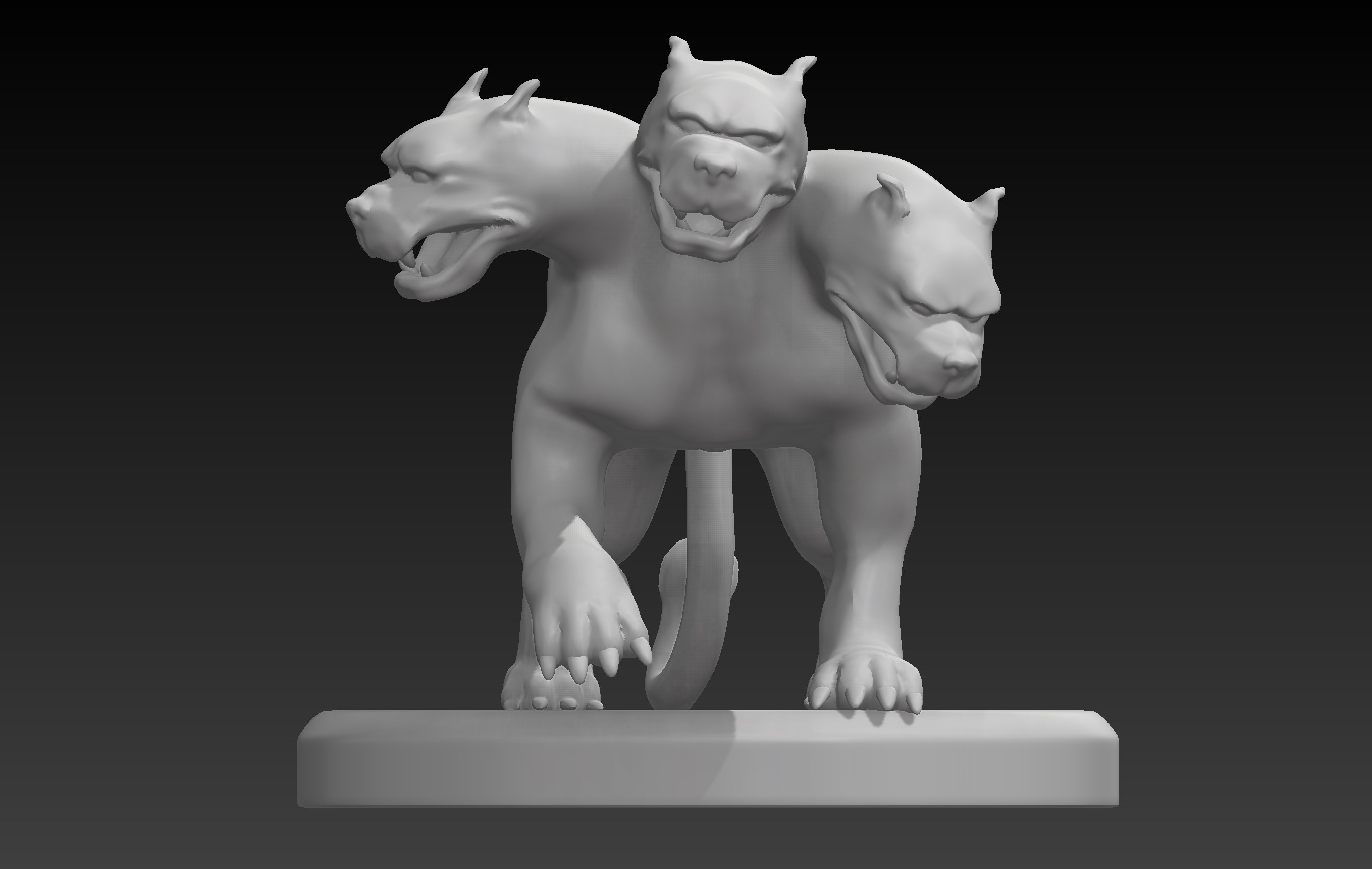 cerbero arte perro 3cabezas monstruo infierno bestia mitologia fan escultura 3D print model - Mito3D