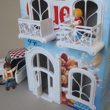 caja de cereal casa estilo art nouveau la arquitectura los edificios estructuras upcycling juguete reciclaje playmobil lego niños cartón 3d print model - Mito3D
