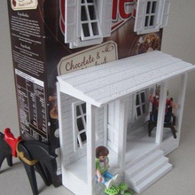 cereal box farm house architecture buildings structures upcycling toy saloon recycling playmobil lego far west style cowboys children city cardboard 3d print model - Mito3D