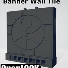 cerkit guild banner wall - openlock compatible game space spaceship terrain wargame games 3d print model - Mito3D