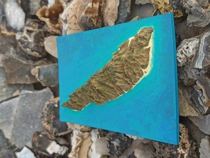 cerralvo island baja california sur topography art 3d print model - Mito3D