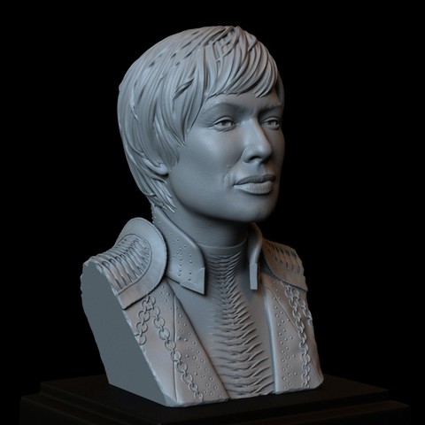 cersei lannister game thrones portrait bust 200mm tall art sidnaique likeness fanart sculpture character gameofthrones 3D print model - Mito3D