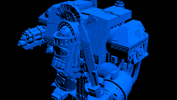 azul claro robots juego martillo guerra 40k espacio marina infantería ultramarino ultramarinos acorazado venerable 3d print model - Mito3D