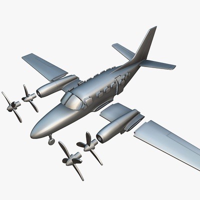 cessna 441 conquête ii 3d imprimable modèle stl c441 cessna conquest 2 utility aircraft business jet scale model miniature wargaming printed avion printing print ready to miniatures 3d print model - Mito3D