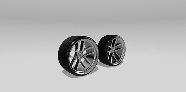 cf split 5 wheels low pro tires viper wheel custom hot rod muscle car tire 3d print model - Mito3D