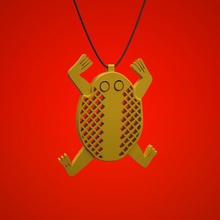 c-pendentif grenouille bijoux animal lab stylisé 3d print model - Mito3D