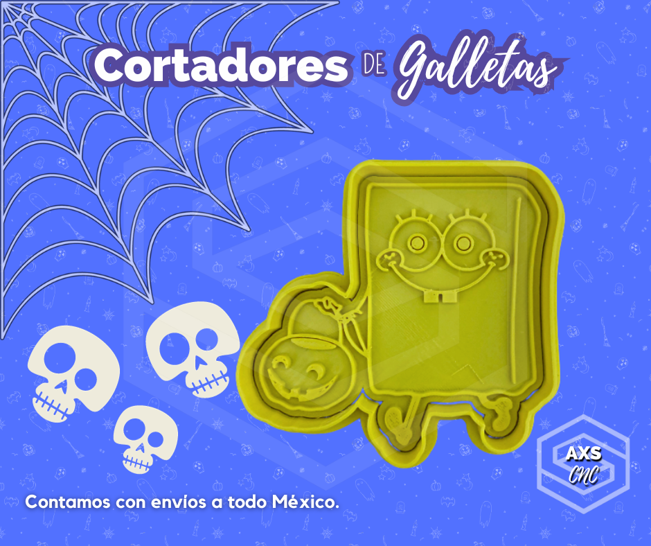 cg SpongeBob Halloween tot Schädel Plätzchen Cutter Schneider Geist 3D print model - Mito3D