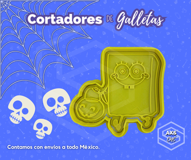 cg spongebob halloween halloween day dead skulls cookie cutter cookie cutters spongebob ghost  3d print model - Mito3D