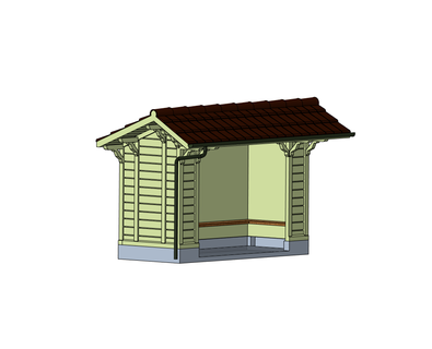 cgte ho streetcar shelter 3d print model - Mito3D