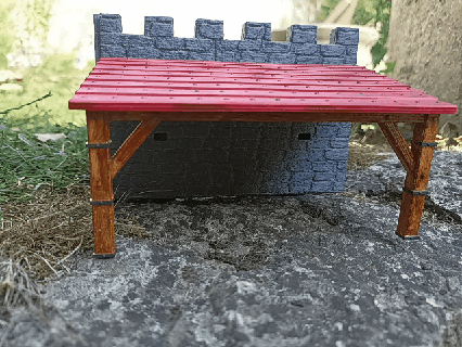 ch teau fort patio paquete pared abrigo madera modelo diorama construcción juego Arte juguete 3d print model - Mito3D