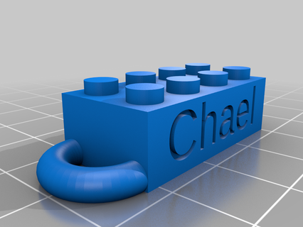 chael compatible text brick key fobs customized keychains jewelry keys 3d print model - Mito3D