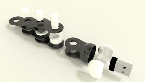 Zincir durum kılıf mini USB dongle Kulp destek nano flaş sürücü 3d print model - Mito3D