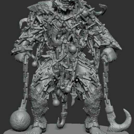 la cadena de diablo art chaindemon chaindevil chainmonster demonio monstruo no molestar dnd miniatura dungeons dragons dungeon master mini en las miniaturas monster criaturas 3D print model - Mito3D