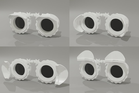 cadena lentes sincronizado mecanismo steampunk cosplay engranajes sincronización 3d print model - Mito3D