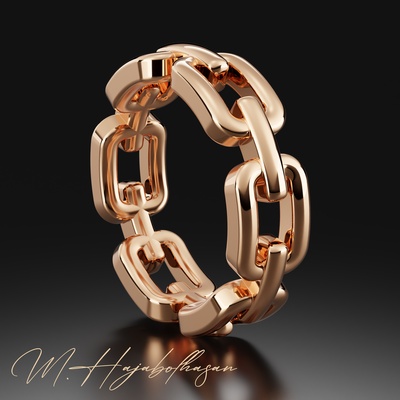 cadena oro anillo joyería joya plata imprimible diamante anillos compromiso brillante moda canalla quilate 3d print model - Mito3D