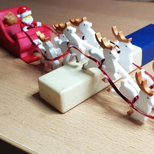 a cadeia de chicote trenó renas lego minifiguras jogo natal compatível papai noel 3d print model - Mito3D