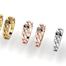Zincir yüzük takı aynakol dişlisi altın gümüş elmas mücevher nişan düğün moda 3d print model - Mito3D