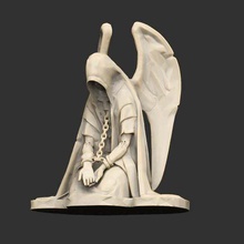 chained angel statue sculpture art sculptures wings winged fable chain bound angelic 3d print model - Mito3D