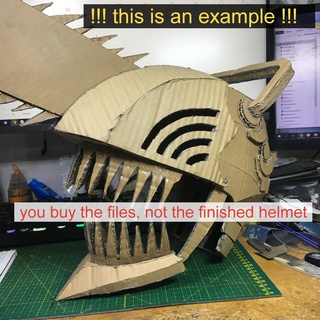 chainsaw helmet phoam man anime manga pepacura pdf templates cardboardevafoam 3d print model - Mito3D