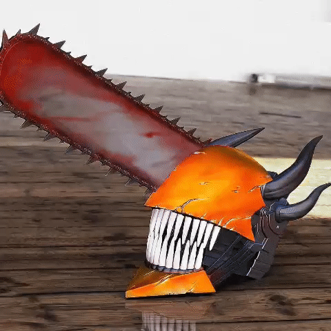 motosega uomo pieno modulo diavolo casco denji cosplay maschera anime mostro armi lama braccia arma Halloween chainsawmanfullformcosplay 3D print model - Mito3D