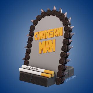 chainsaw man phone stand holder phone holder chain chainsaw man anime  3d print model - Mito3D
