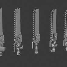 chainswords jeu tronçonneuse mêlée space marine warhammer 40k l'arme jouet d'accessoires 3d print model - Mito3D