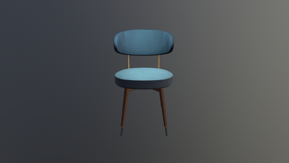 chair mid poly 3d prop 3d print model - Mito3D