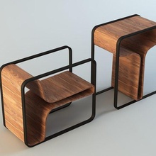 sandalye 1007 3d model mimari mobilya Odun oda oturma yeri iç orman masa 3dsmax autocad eskiz gergedan dekorasyon doğa ahşap 3d print model - Mito3D