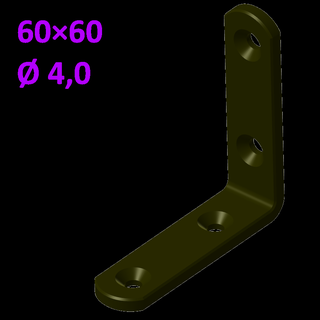 chair bracket 60 16 screw 4 0 mm square reinforcement reinforcements angle angles 3d print model - Mito3D