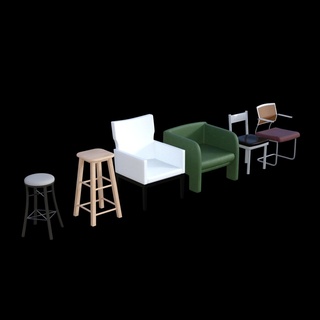 chair collection free stool resin fdm diorama 3d print model - Mito3D