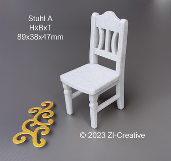 chair doll furniture 89x38x47mm plug connection dollhouse toys gift furnishing easy print support pluggable ender 3 3d puzzle equipment 3d print model - Mito3D