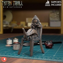 chair mimic - pre-supported game dnd miniature minis dungeons dragons 32mm tytantroll miniatures patreon scary halloween monster 3d print model - Mito3D